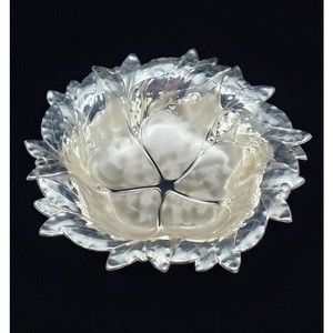 Vtg I Kora WMF Silver Plated Footed Brushed Silver Swirl Bowl Made In Germany